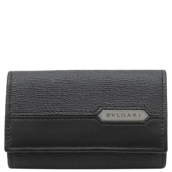 Bvlgari Key Case Serpenti Scaglie Man Leather Black Silver Hardware 6