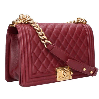 Chanel Boy Chanel 25 Lambskin Chain Shoulder Bag Women 25