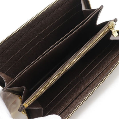 Louis Vuitton Zippy Wallet N60015 Damier Canvas Brown Ca0122 Unisex Long Wallet