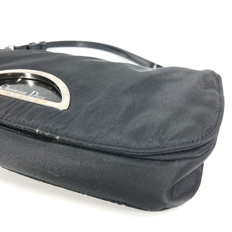 DIOR Shoulder Bag Maris Pearl Logo Nylon Black