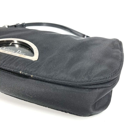 DIOR Shoulder Bag Maris Pearl Logo Nylon Black