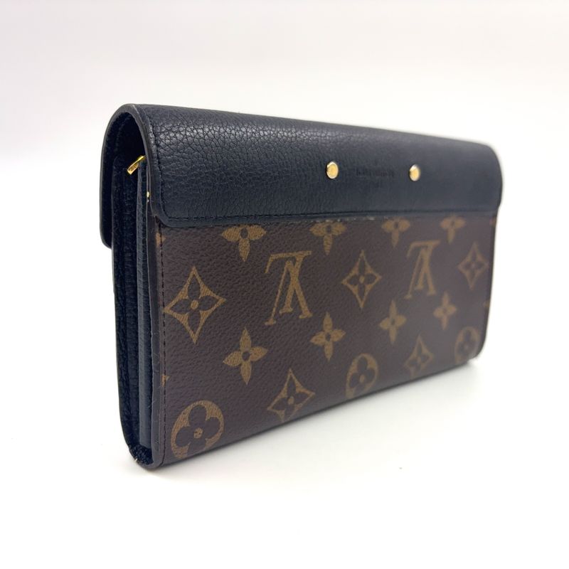 Louis Vuitton Portefeuille Pallas Leather And Canvas Brown Wallet Gold M64092