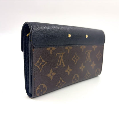 Louis Vuitton Portefeuille Pallas Leather And Canvas Brown Wallet Gold M64092