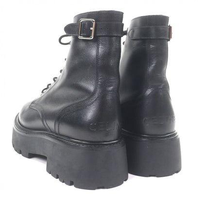 Celine Bulky Leather Hedi Slimane Era Logo Studs Lace Up Short Boots Black 42 — view 4