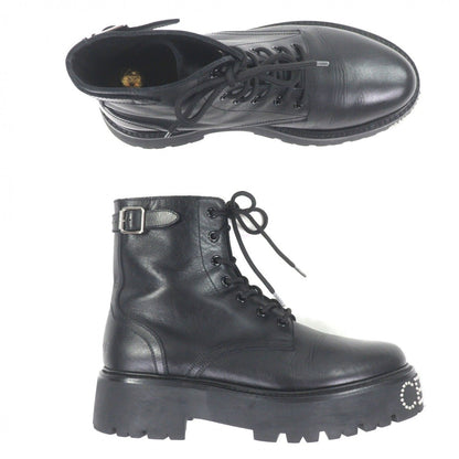 Celine Bulky Leather Hedi Slimane Era Logo Studs Lace Up Short Boots Black 42 — view 6