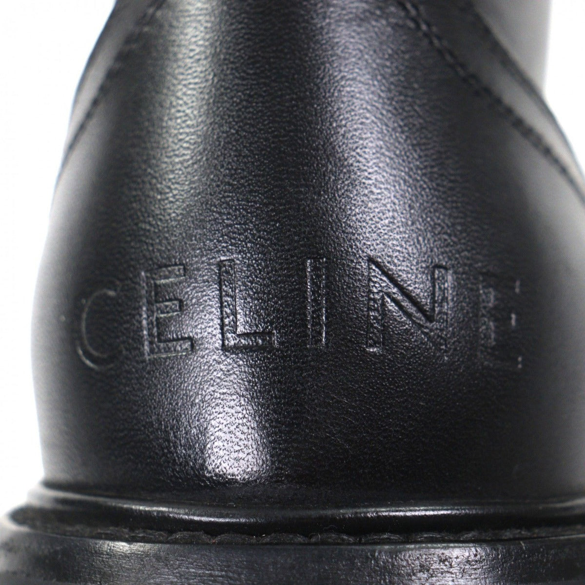 Celine Bulky Leather Hedi Slimane Era Logo Studs Lace Up Short Boots Black 42 — view 8