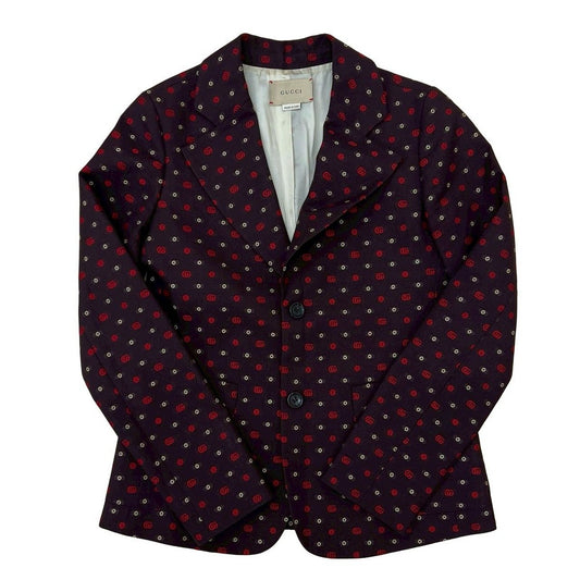 Gucci GG Flower Pattern Wool Cotton Tiered Jacket 12