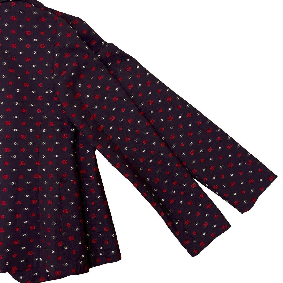 Gucci GG Flower Pattern Wool Cotton Tiered Jacket 12 — view 4