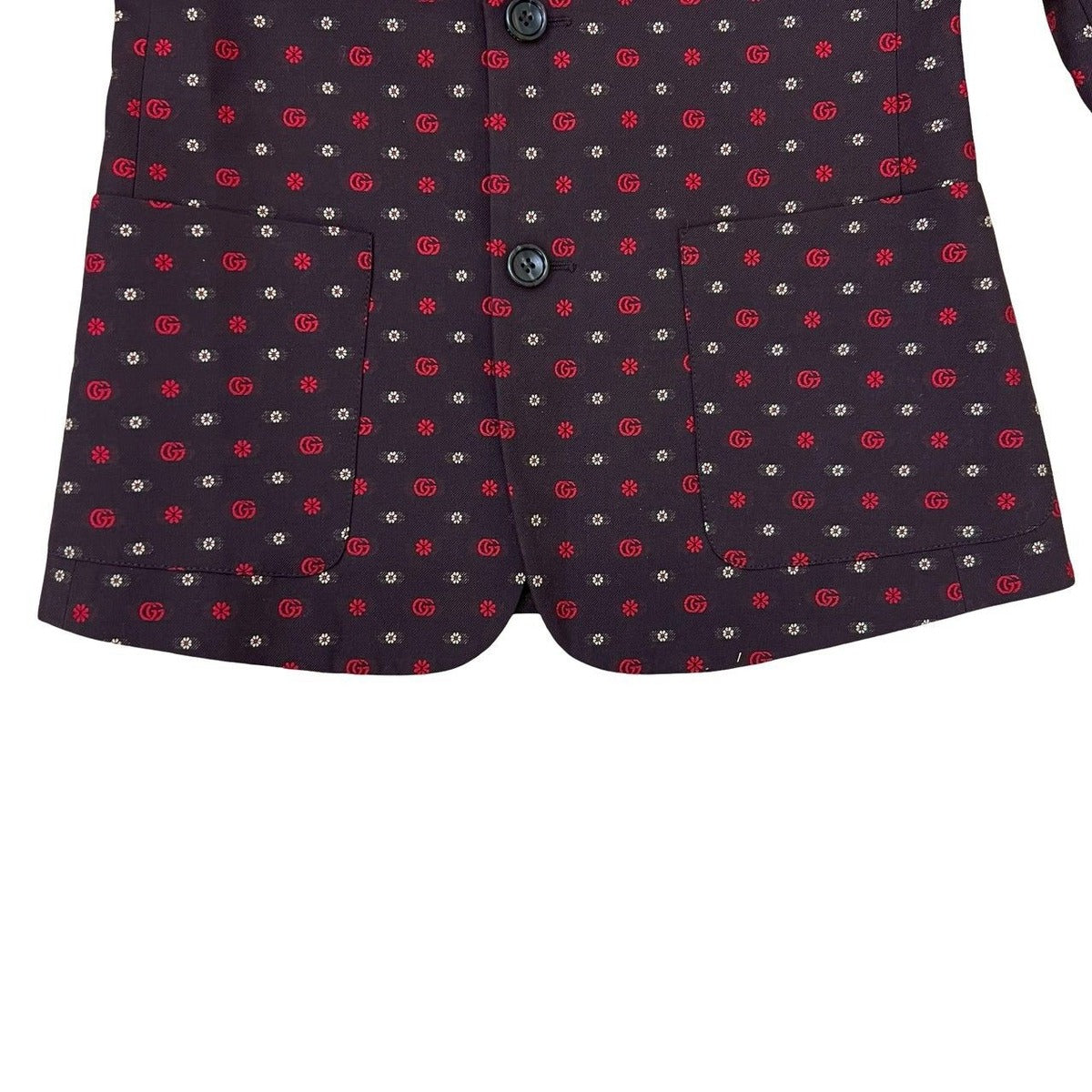 Gucci GG Flower Pattern Wool Cotton Tiered Jacket 12 — view 5