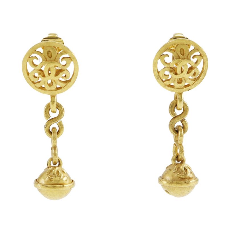 Chanel Gold Plated 95P Ladies 14.2g Earrings With Bells