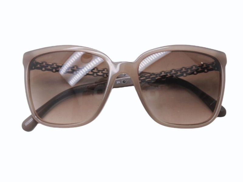 Chanel Sunglasses Chain Temple Acetate Metal Brown Silver Eyewear — view 2