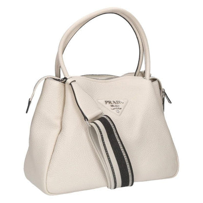 Prada 1 Bc170 Vitello Dyno Leather 2-Way Handbag With Logo Strap