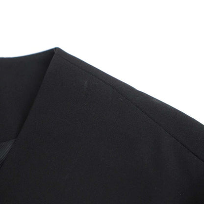 Fendi Leather Pockets Collarless Jacket Fj6359 N6f Black 44