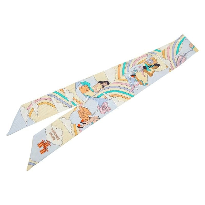 Hermes Twilly Carres Volants Flying Carre White