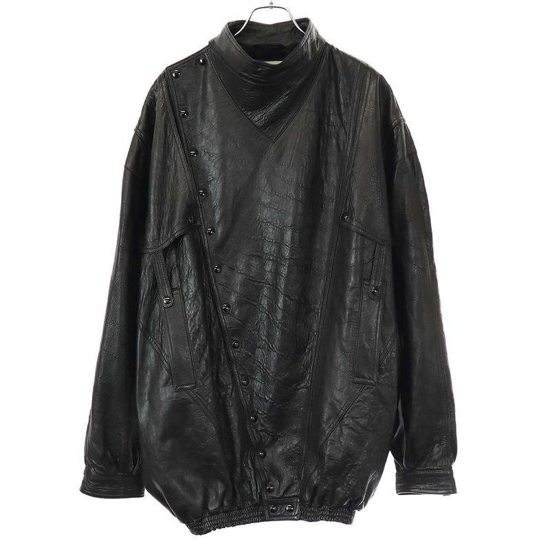 Gucci 19 AW Oversize D Leather Jacket Xn681 Black 48