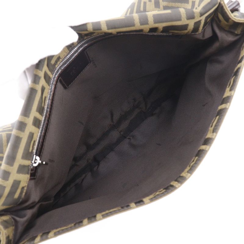 Fendi Zucca Nylon Canvas Brown Unisex Shoulder Bag