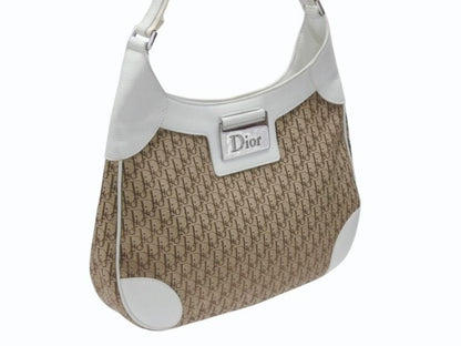 Dior Street Chic Trotter Bag Brown White Canvas — view 4