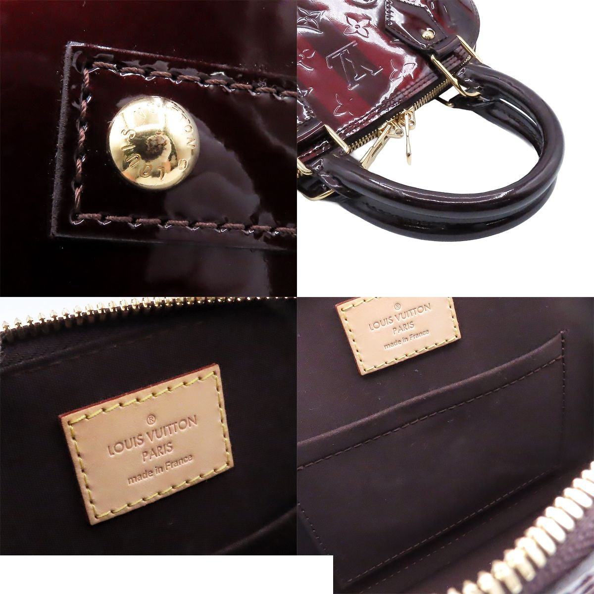 Louis Vuitton Alma BB Rayeur Amarante Monogram Vernis 2-Way Shoulder Bag — view 8