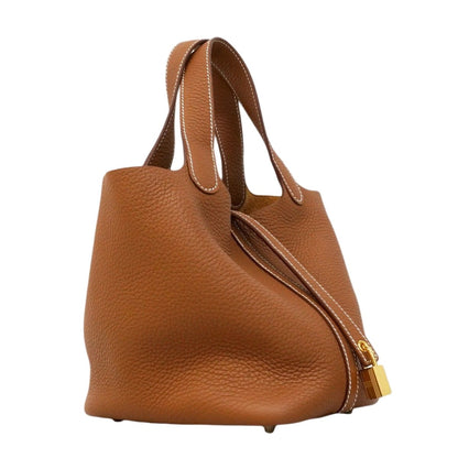 Hermes Handbag Picotin Lock PM Taurillon Clemence Gold — view 2