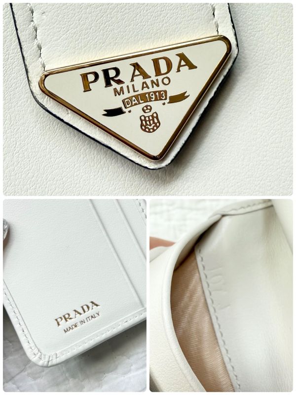 Prada Bifold Wallet Triangle Logo Plate Triangle Logo City Calf Tab 1ml018