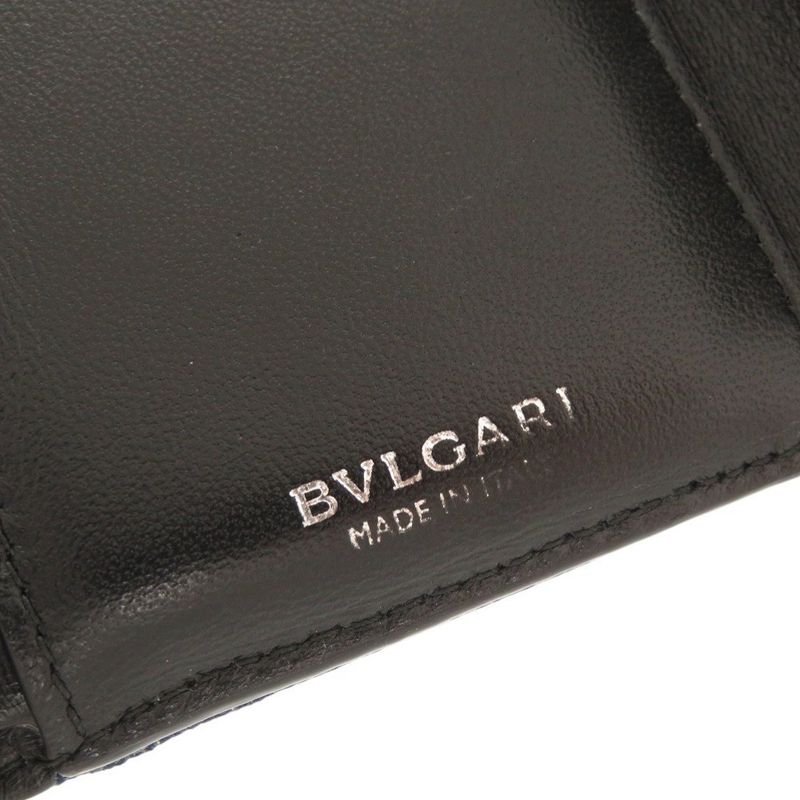 Bulgari Clip Denim Blue Trifold Wallet 1905 Bvlgari