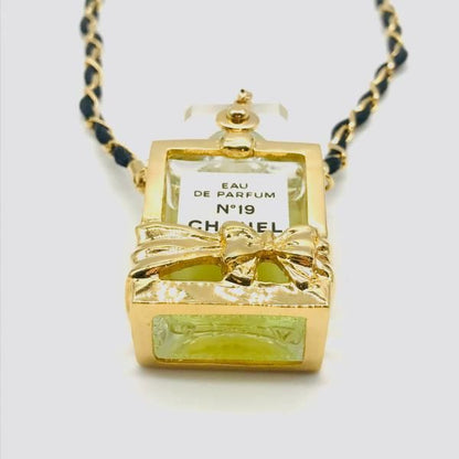 Chanel Perfume Necklace Ribbon Gold