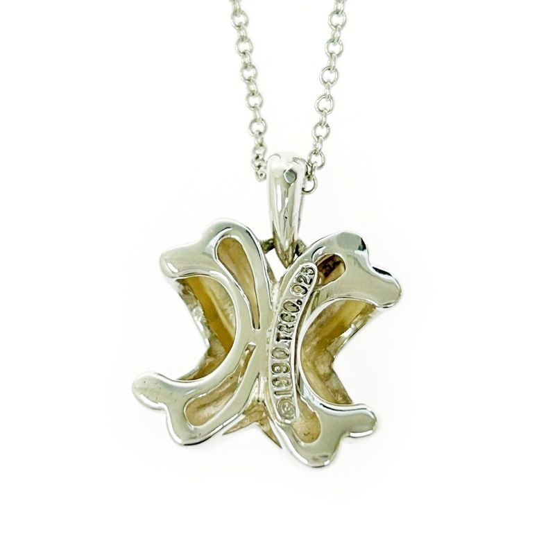 Tiffany & Co Silver Signature Cross Necklace 3.8g 925 Engraved 399054 Necklace