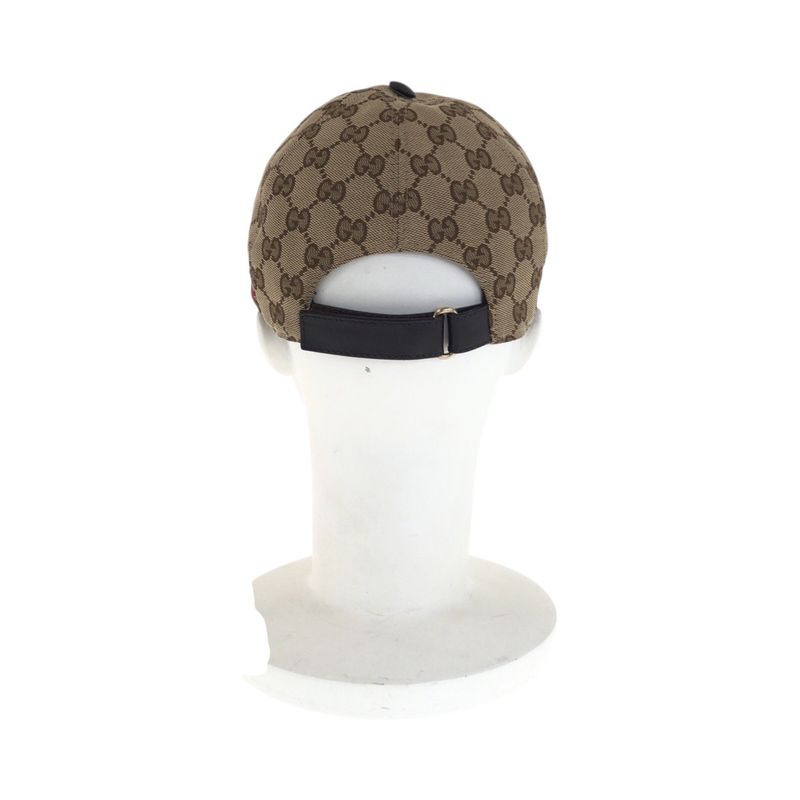 Gucci Sherry Line Size M/58cm (2283in) Beige Brown GG Canvas 200035 Cap Unisex