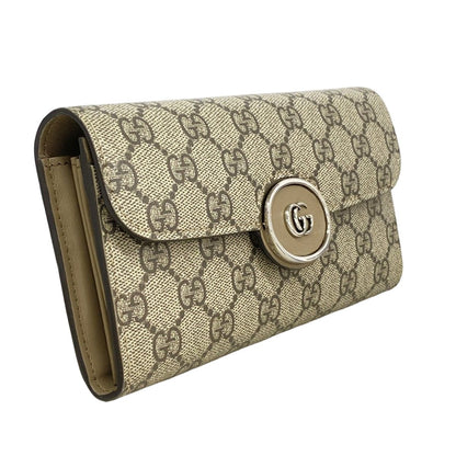 Gucci Wallet GG Supreme Brown Silver — view 2