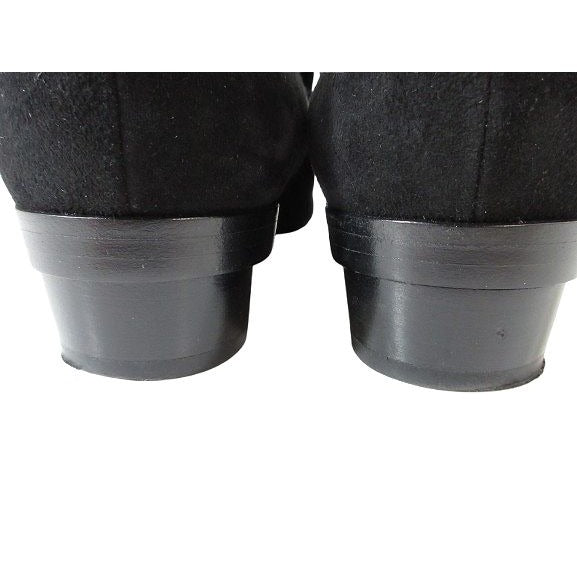 Hermes Loafers Suede Round Studded Shoes 36.5 Black Qqq — view 5