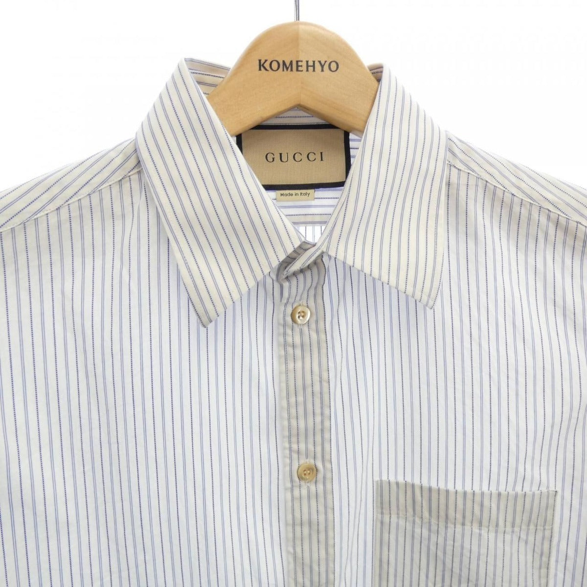Gucci Shirt White 38 Blue Stripe — view 5