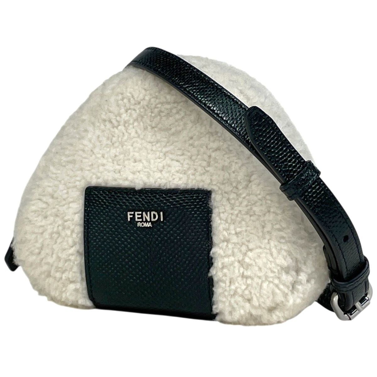 Fendi Onigiri Stefano Pilati Shoulder Bag Fur White Green