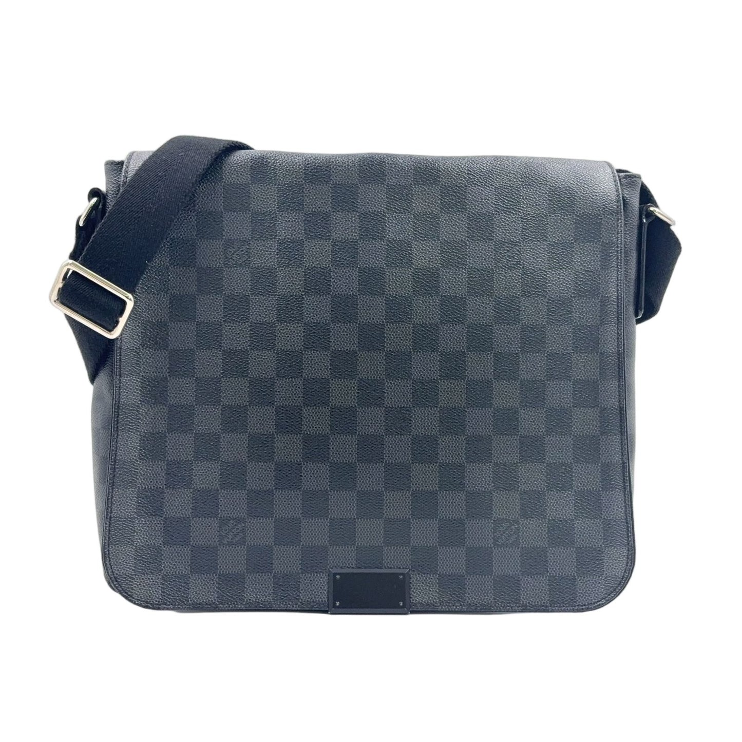 Louis Vuitton District Damier Graphite Leather Black Shoulder Bag Silver