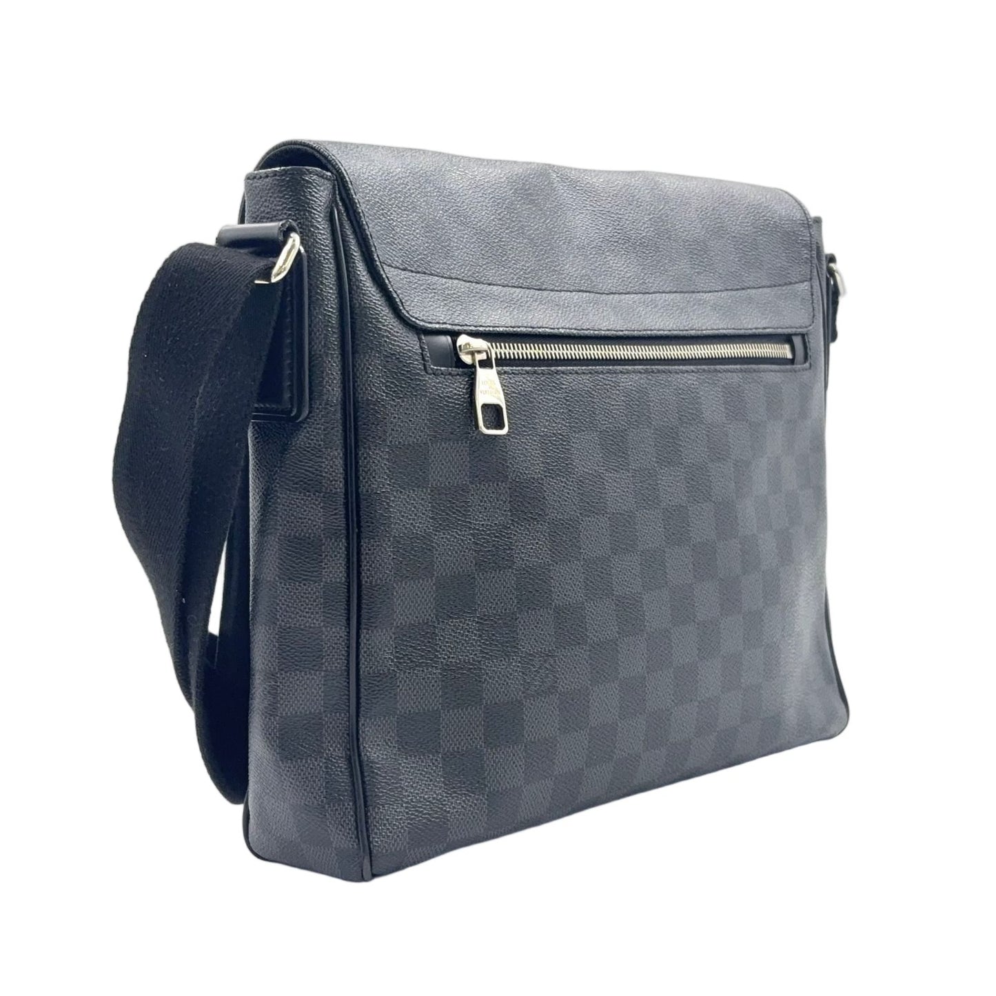 Louis Vuitton District Damier Graphite Leather Black Shoulder Bag Silver — view 2