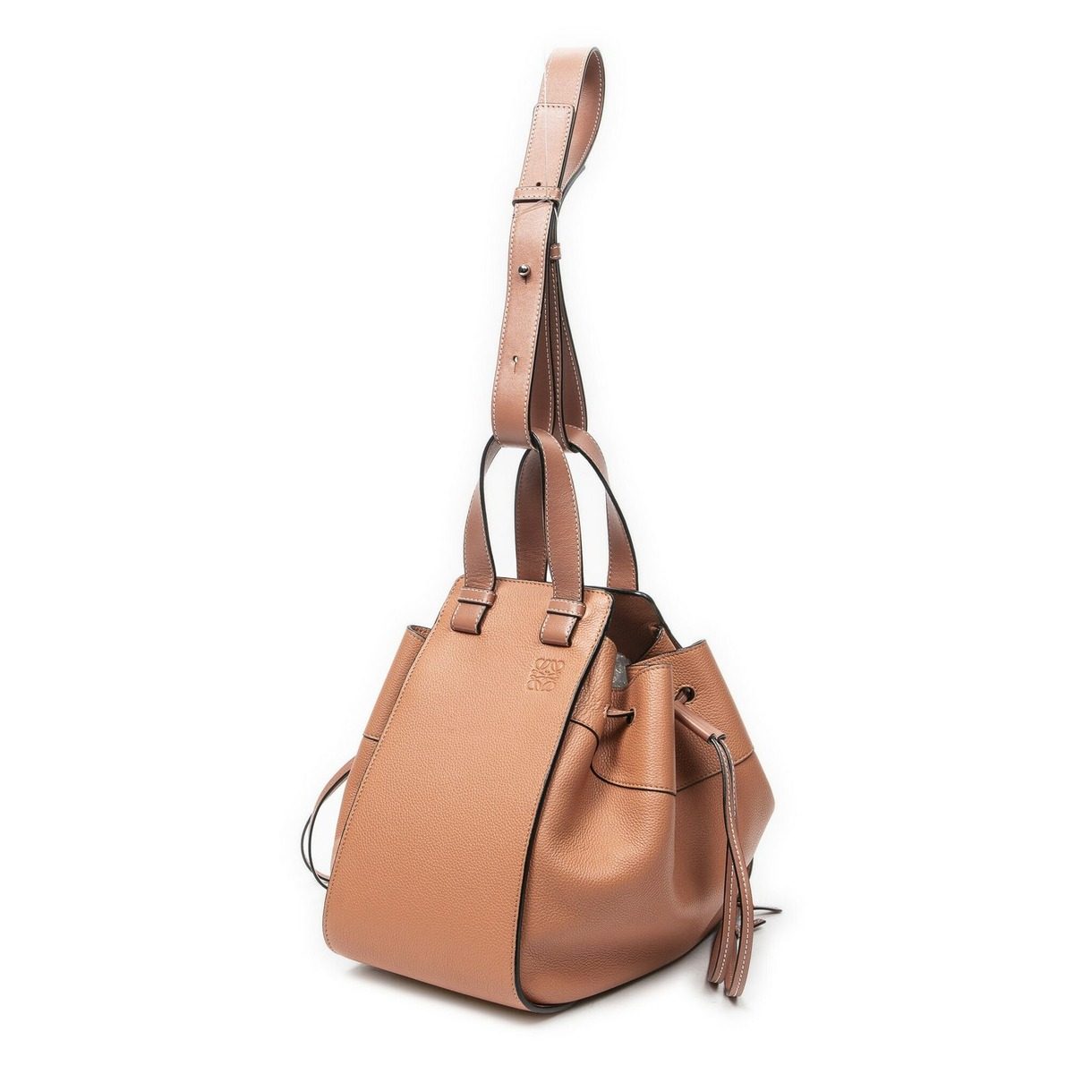 Loewe Small Drawstring Hammock Salon Pink Grain Calfskin Leather Messenger Bag — view 2