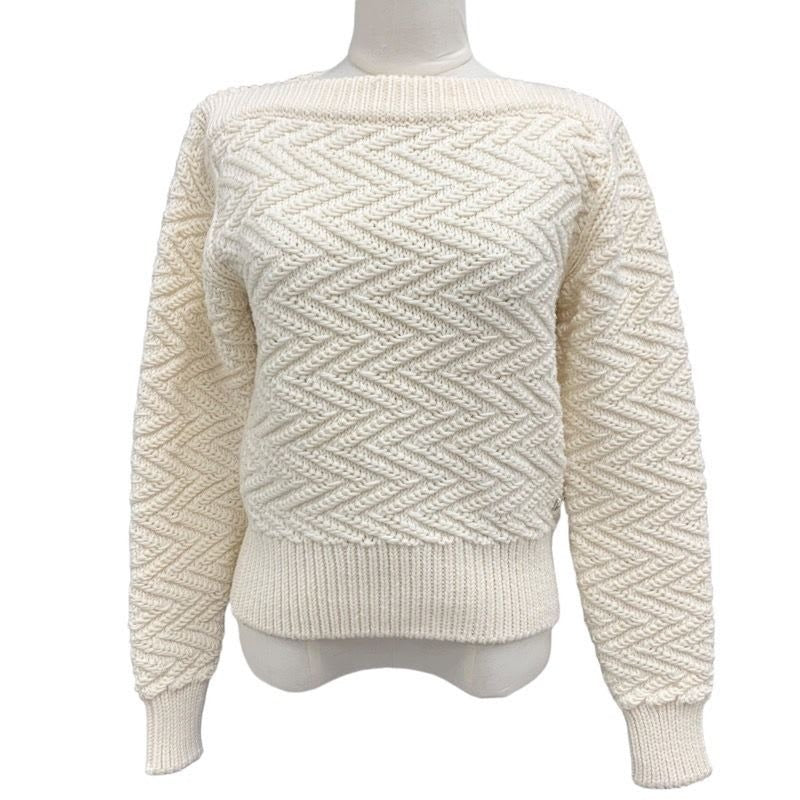 Hermes Top Knit Sweater Wool Ivory