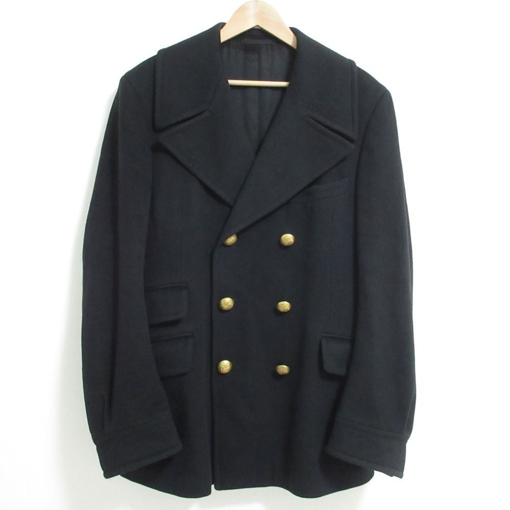 Gucci Era Gold Button Peacoat Jacket Black