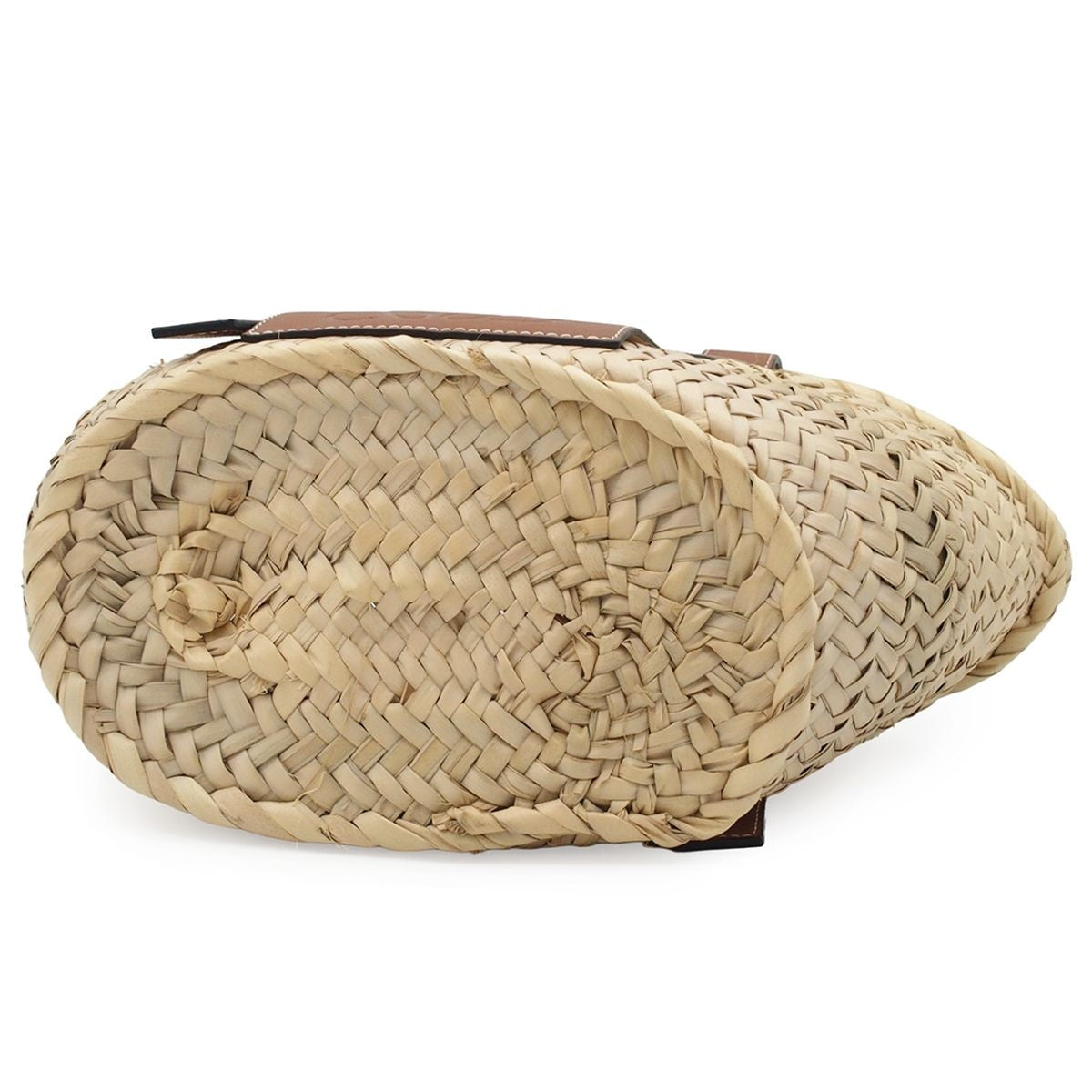 Loewe Beige Brown Raffia Leather Basket Bag Handbag — view 4