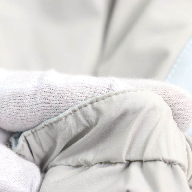 Hermes 24SS Bicolor Hooded Double Zip Nylon Jacket Blouson Light Gray Light