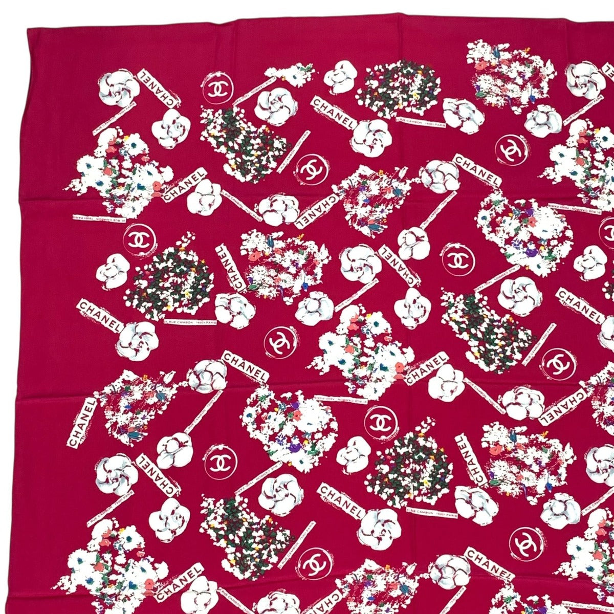 Chanel Large CC Logo Silk Scarf Pink — view 3