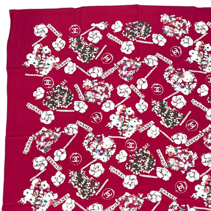 Chanel Large CC Logo Silk Scarf Pink — view 3