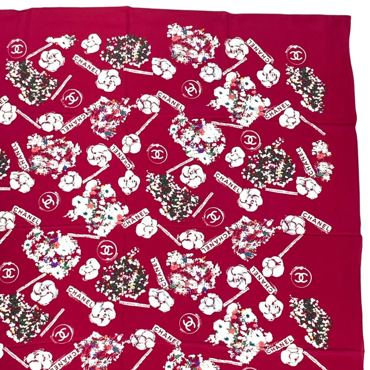 Chanel Large CC Logo Silk Scarf Pink — view 4