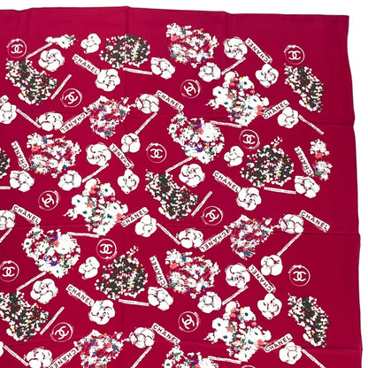 Chanel Large CC Logo Silk Scarf Pink — view 4