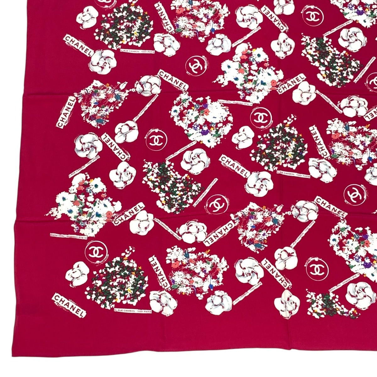 Chanel Large CC Logo Silk Scarf Pink — view 5