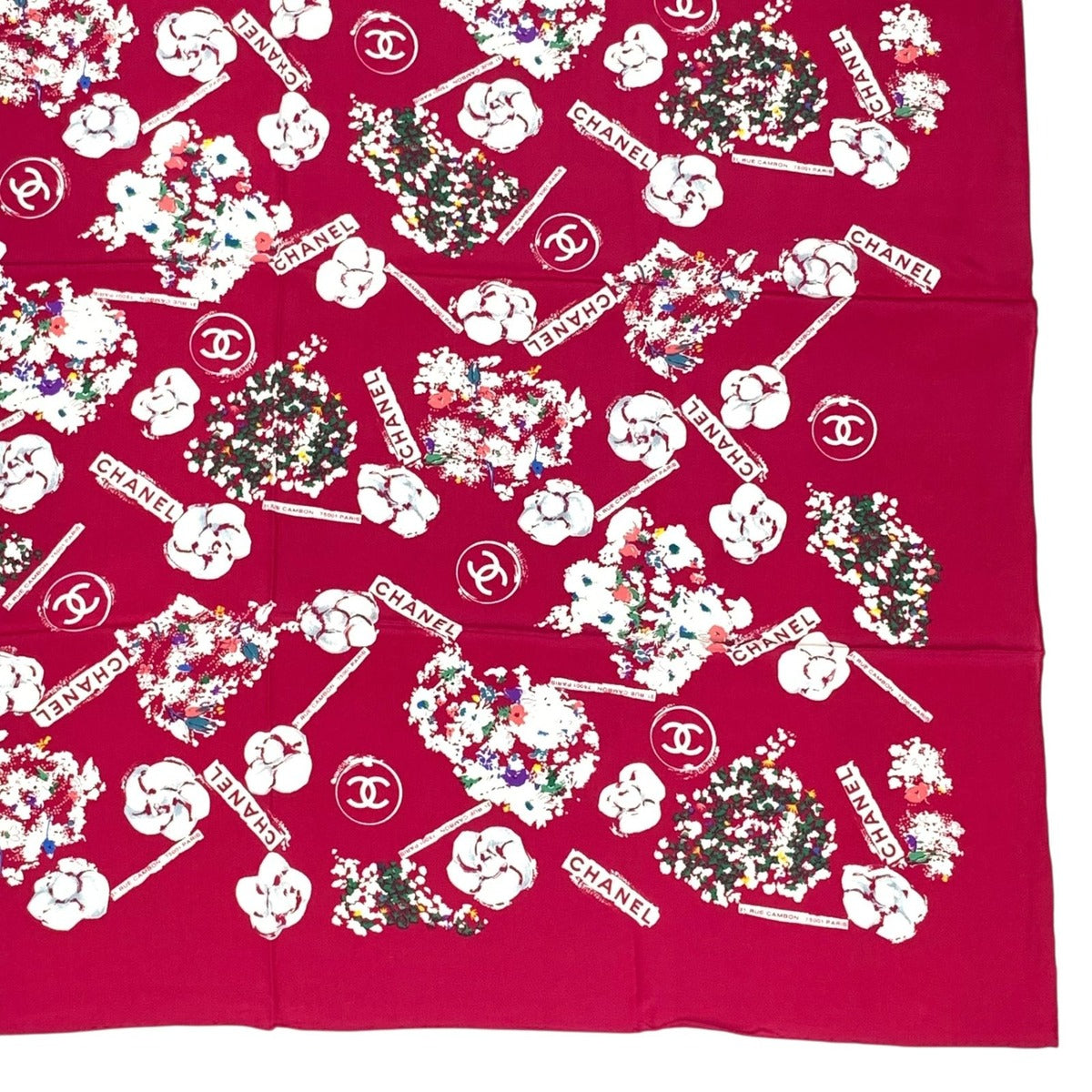 Chanel Large CC Logo Silk Scarf Pink — view 6