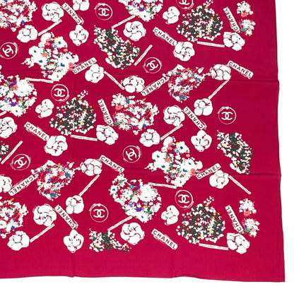Chanel Large CC Logo Silk Scarf Pink — view 6