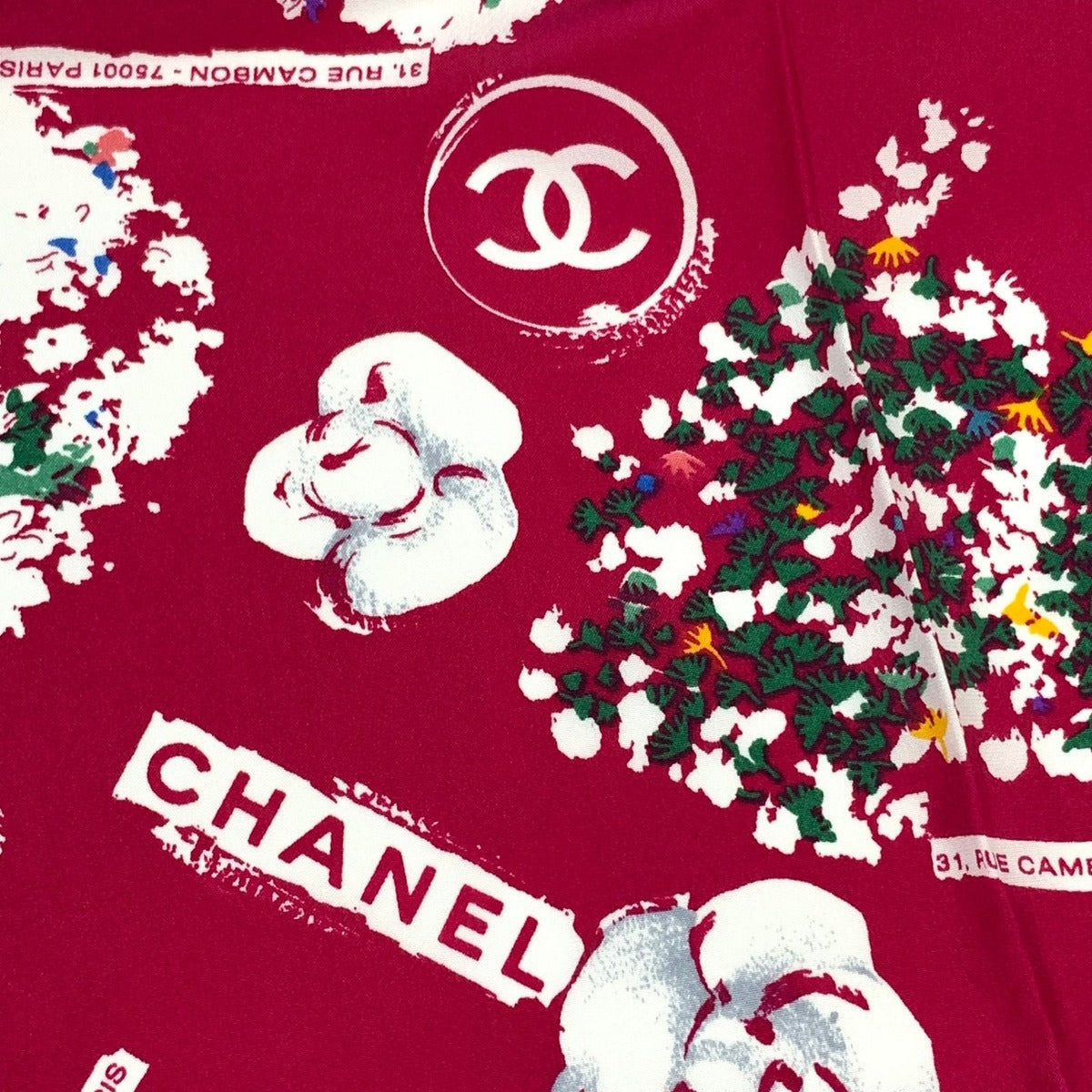 Chanel Large CC Logo Silk Scarf Pink — view 7