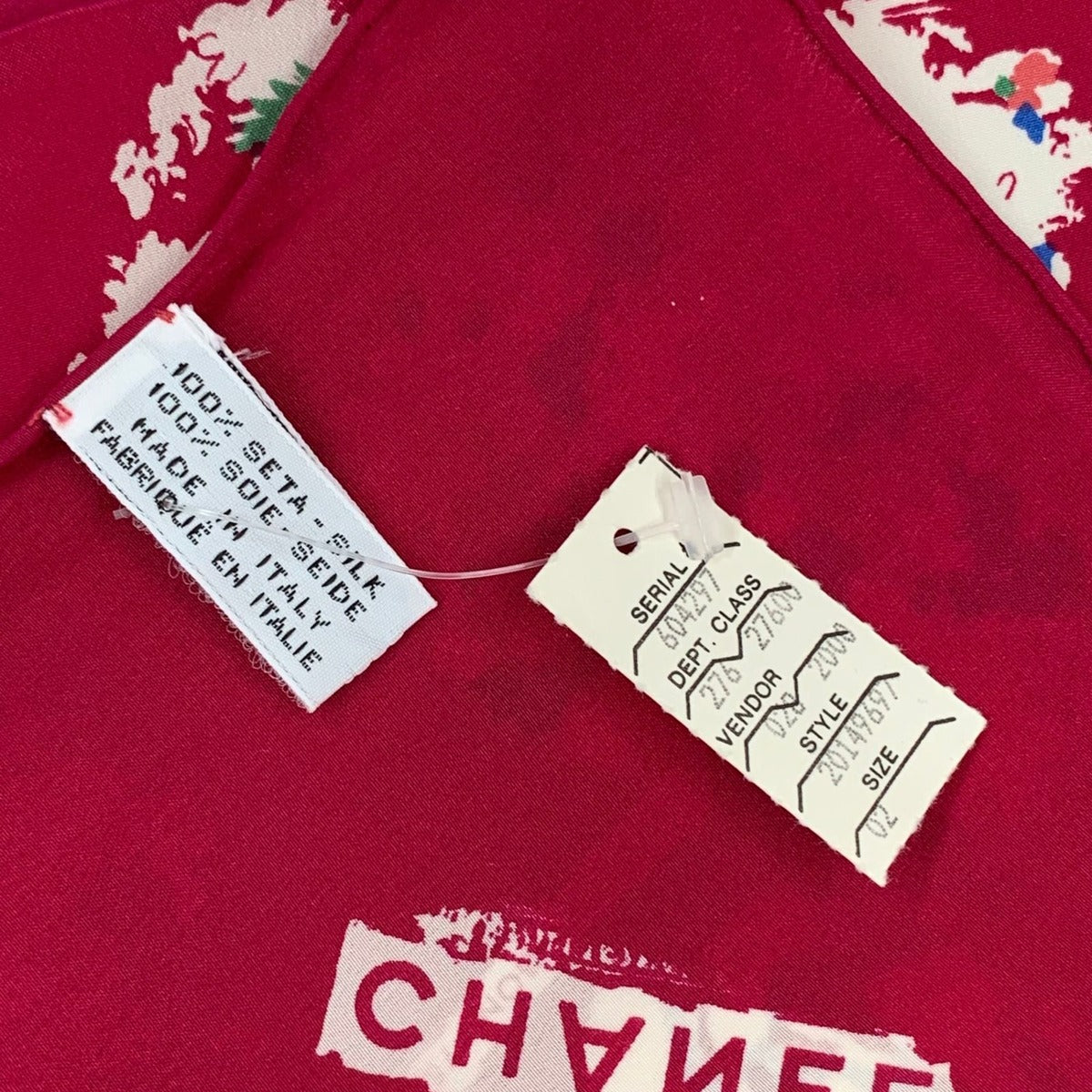 Chanel Large CC Logo Silk Scarf Pink — view 8