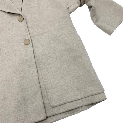 Hermes Outer Cashmere Beige Coat Serie Button