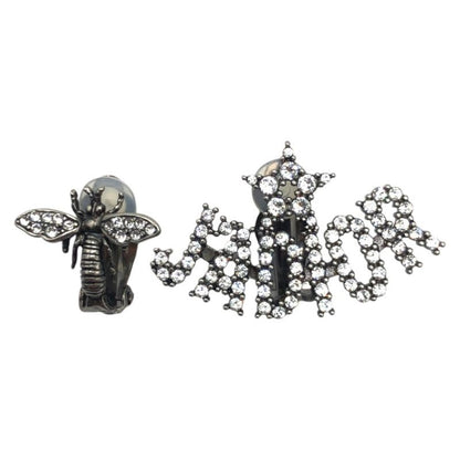 Dior J'A Bee Rhinestone Silver Metal Earrings